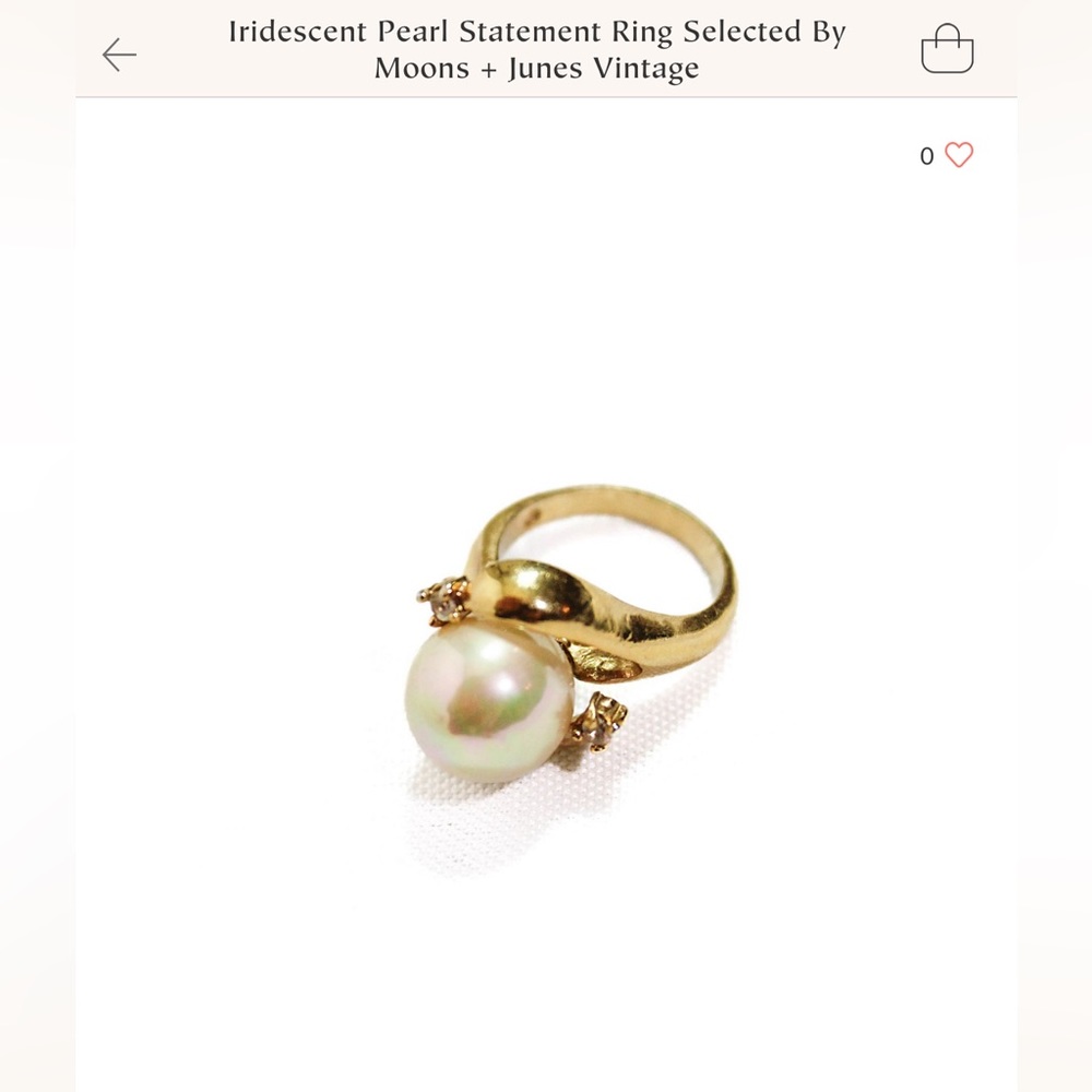 VINTAGE Iridescent Pearl Statement Ring by Moons + Junes Vintage